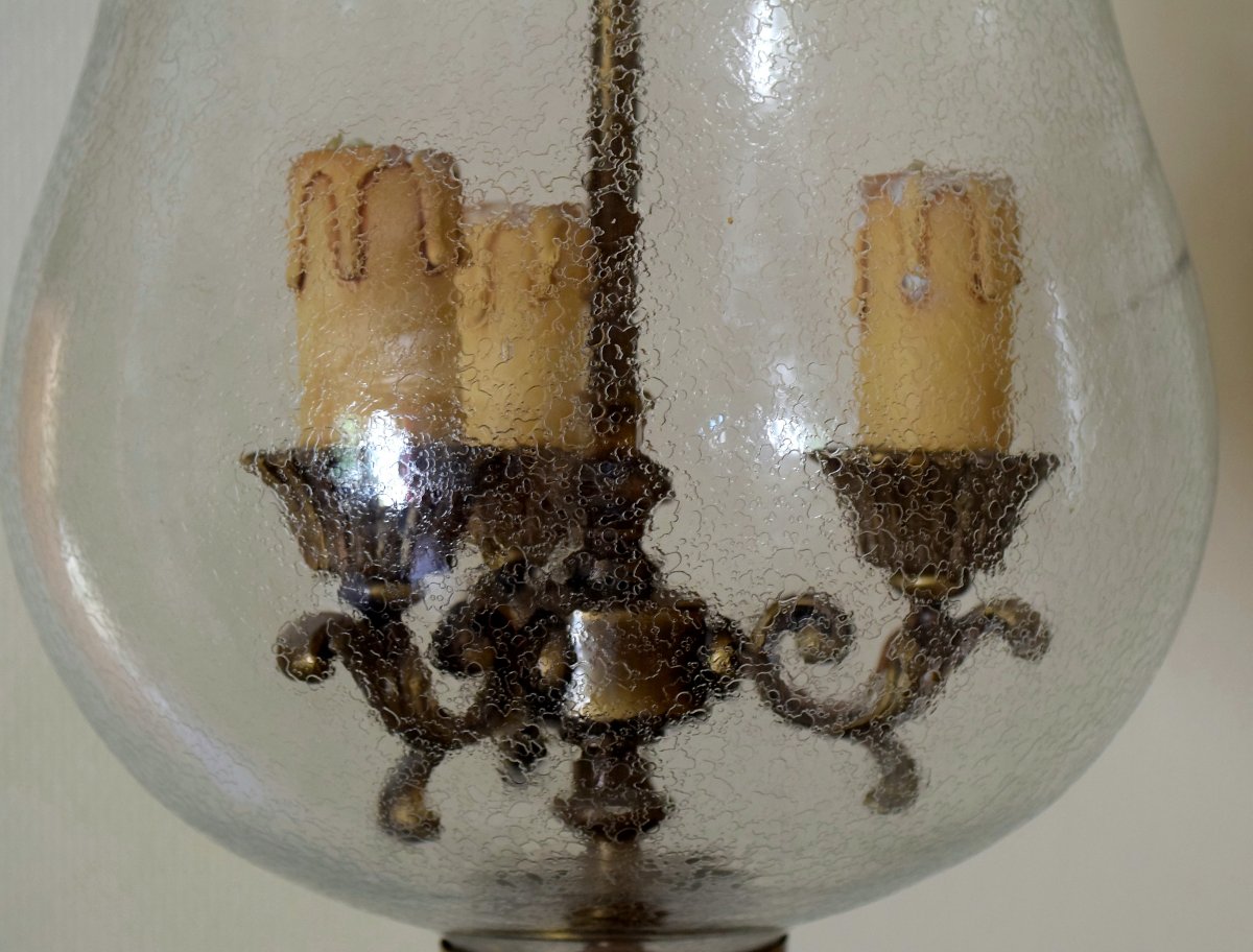 Vestibule Lantern In Brass And Glass-photo-3