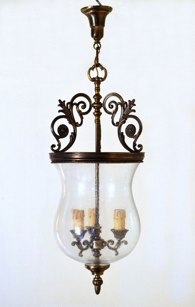 Vestibule Lantern In Brass And Glass