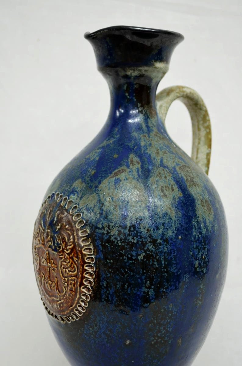 Pitcher Vase With Arms Sandstone By Bouffioulx Roger Guérin-photo-4