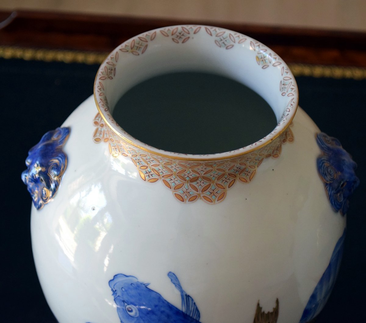 Paire de vases Japonais en porcelaine polychromée-photo-6