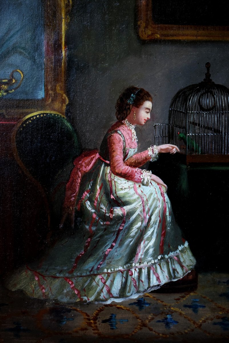 La Belle au perroquet XIXème-photo-1