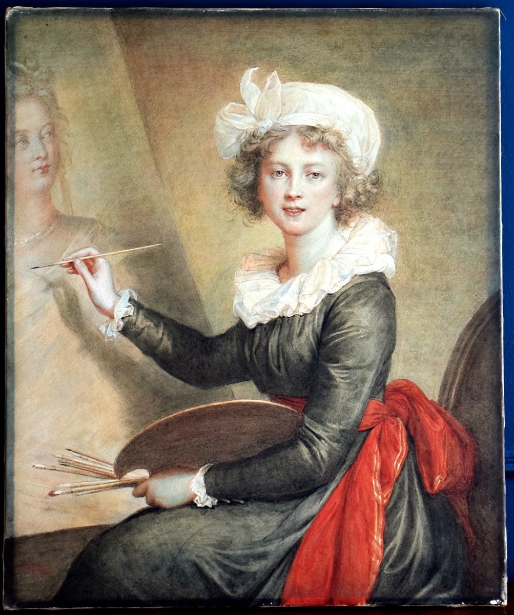 Autoportrait d'Après Elisabeth Vigée Le Brun Cadre florentin -photo-2