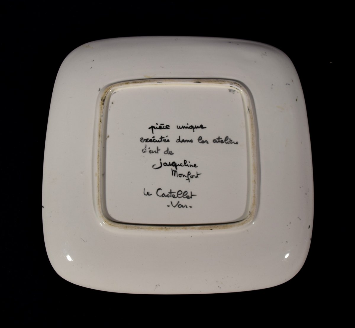 Modernist Ceramic Dish Signed Jacqueline Monfort-photo-3