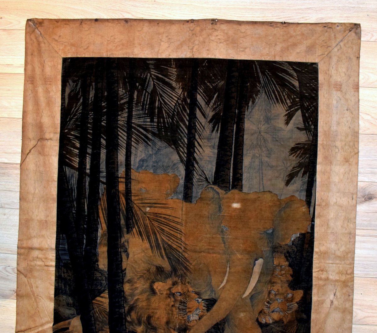 Japan Hanging In Silk Velvet Signed Early Twentieth-photo-2