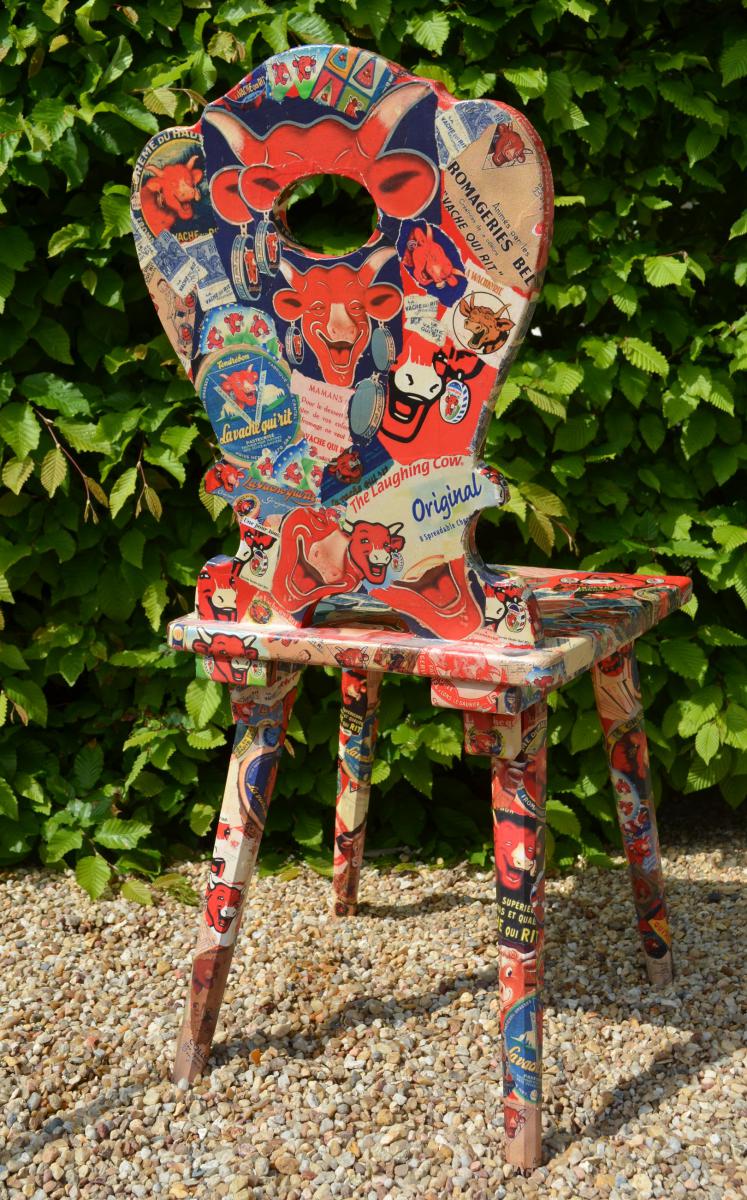 Chair Jurassienne The "laughing Cow" Circa 1960-photo-3