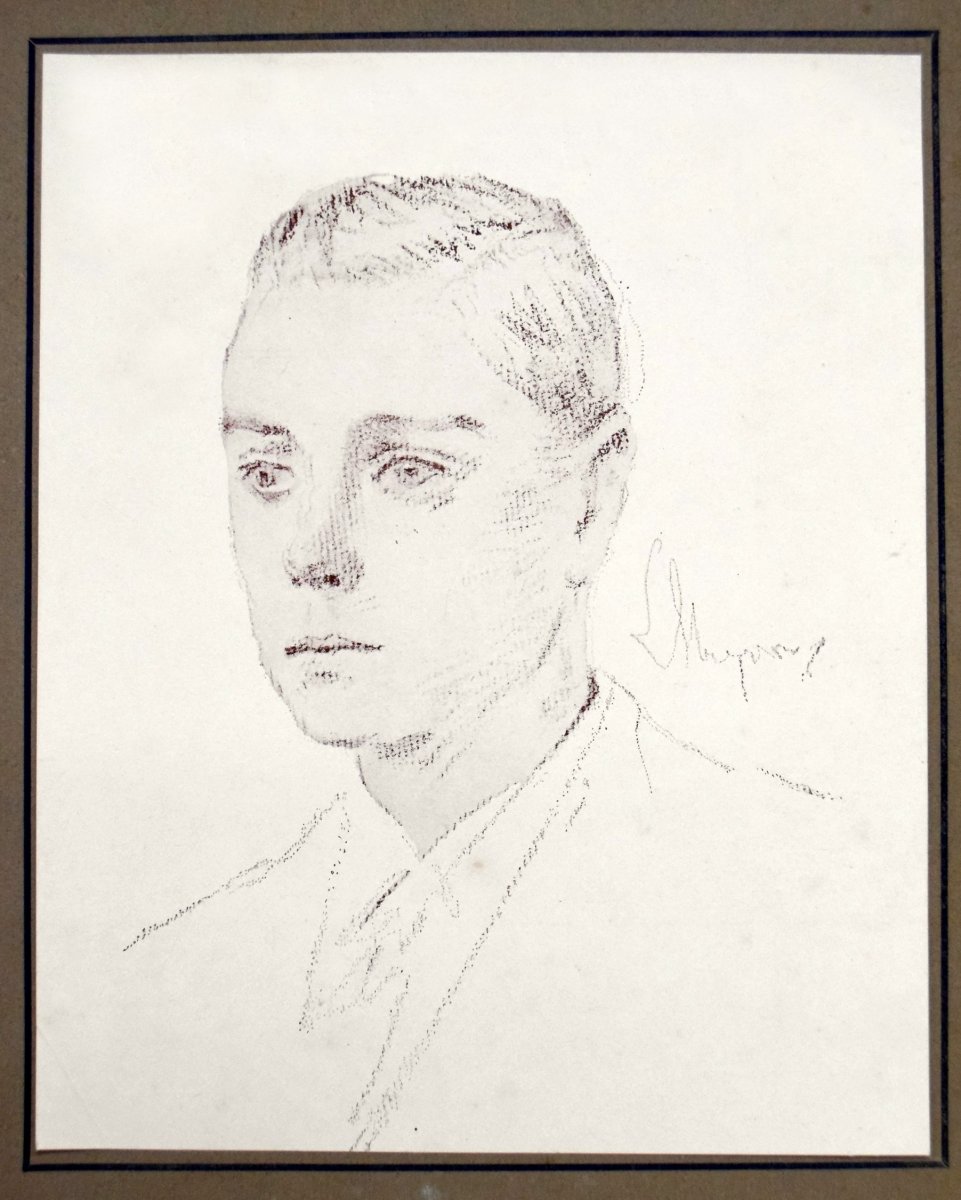 Edward VIII Prince Of Wales Engraving From Ap. Sketch By Lucien Mignon Prince Of Wales-photo-2