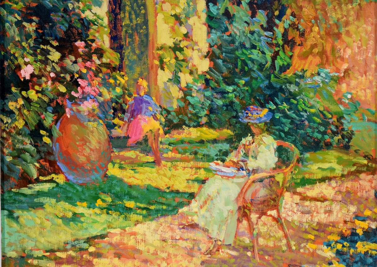 Eugène Begarat "La terrasse ensoleillée"-photo-4