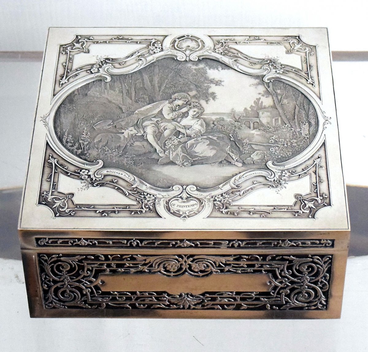 Tufted Silver-tone Jewelry Box-photo-2