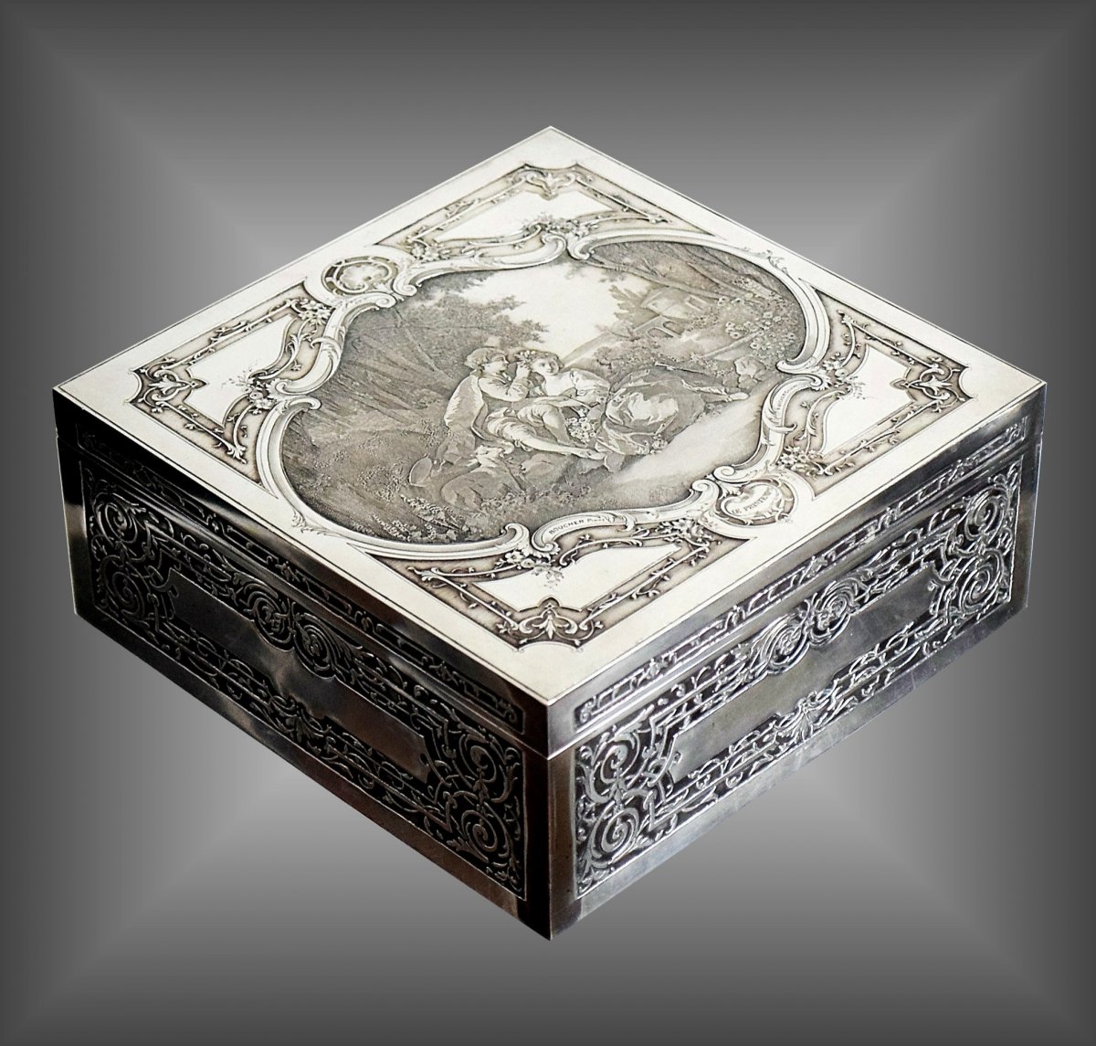 Tufted Silver-tone Jewelry Box