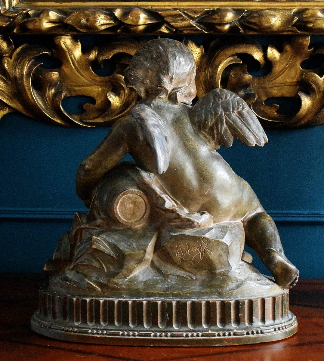 19th Century Terracotta Cherub With Fountain-photo-2