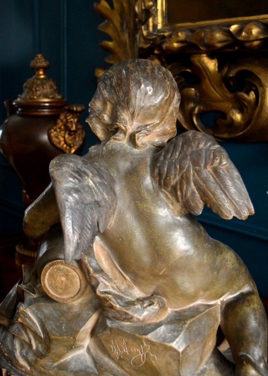 19th Century Terracotta Cherub With Fountain-photo-6