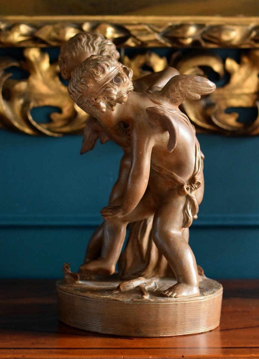 Terracotta After Falconet Two Loves Fighting Over A Heart-photo-2