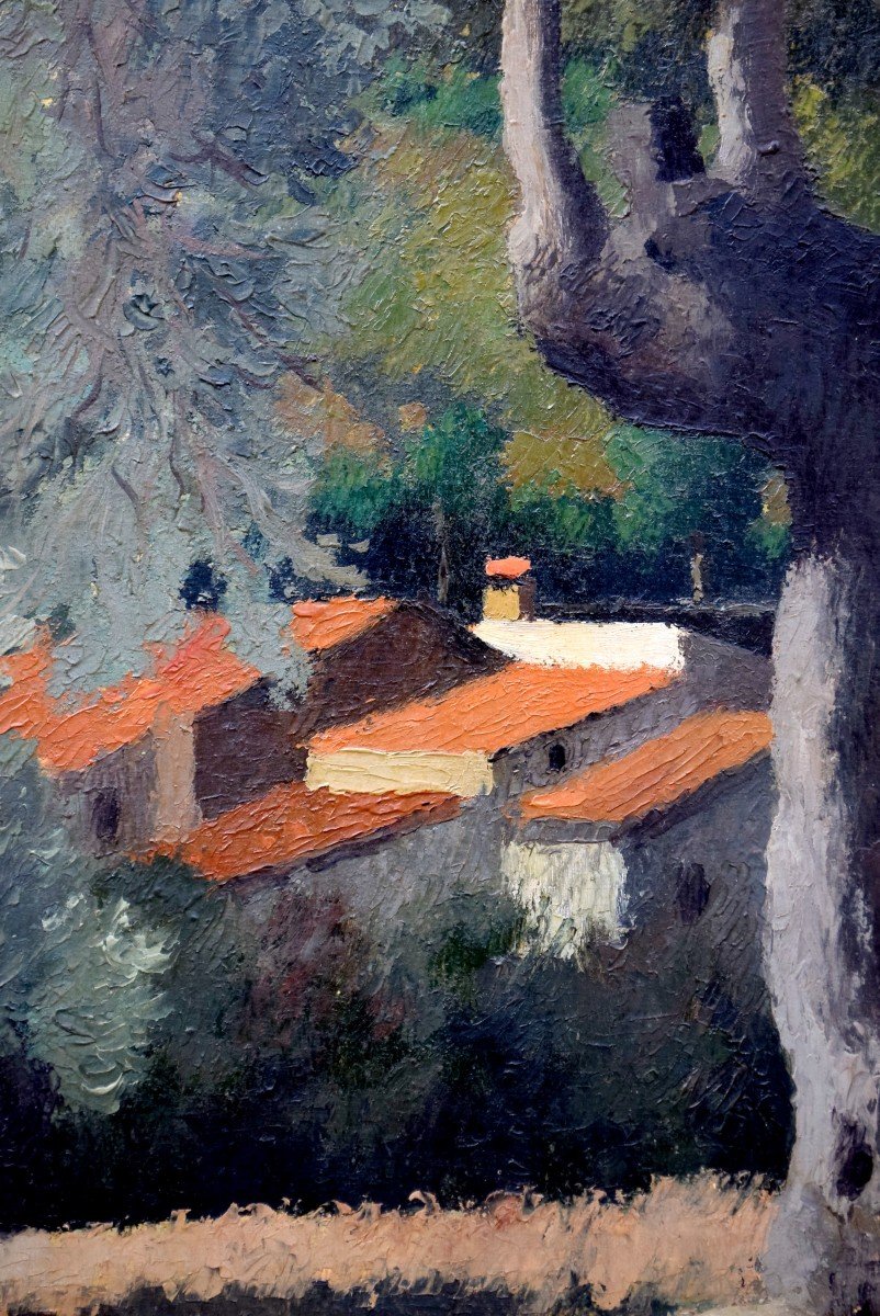 Mas In Roussillon By Marcel Delaris Cubist Painting