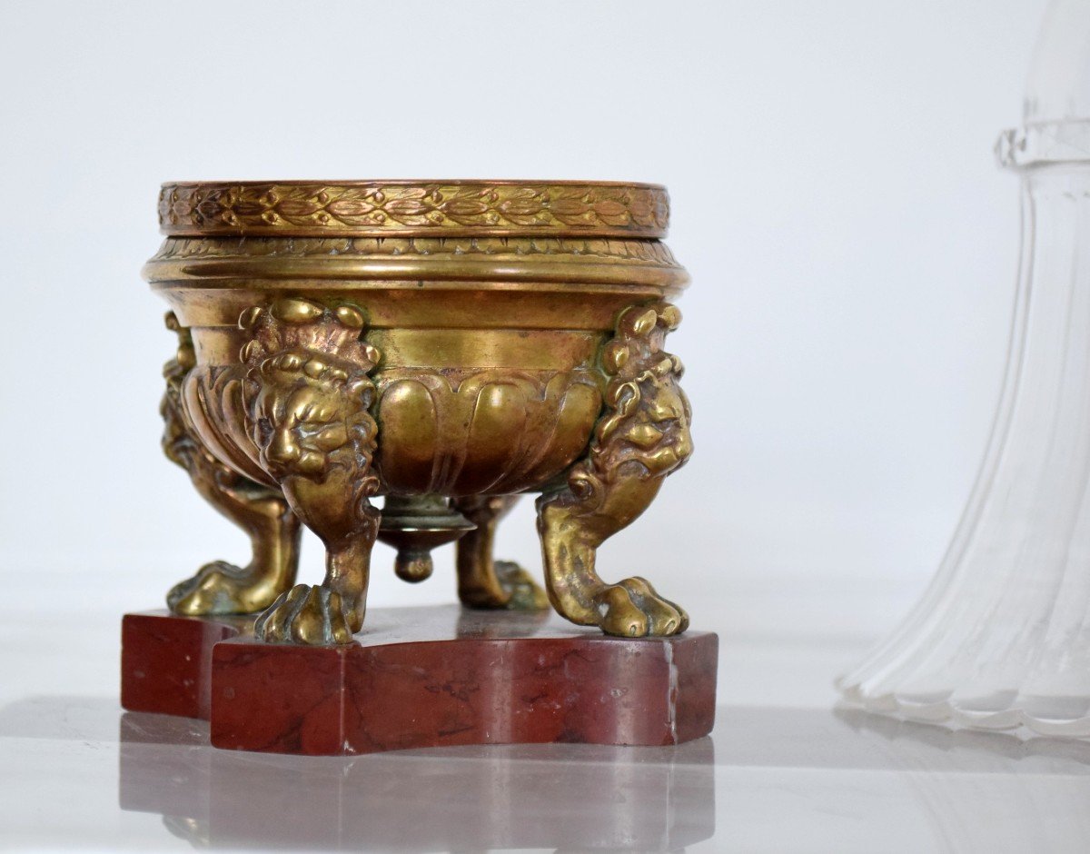 Vase cornet cristal et bronze Second Empire-photo-2