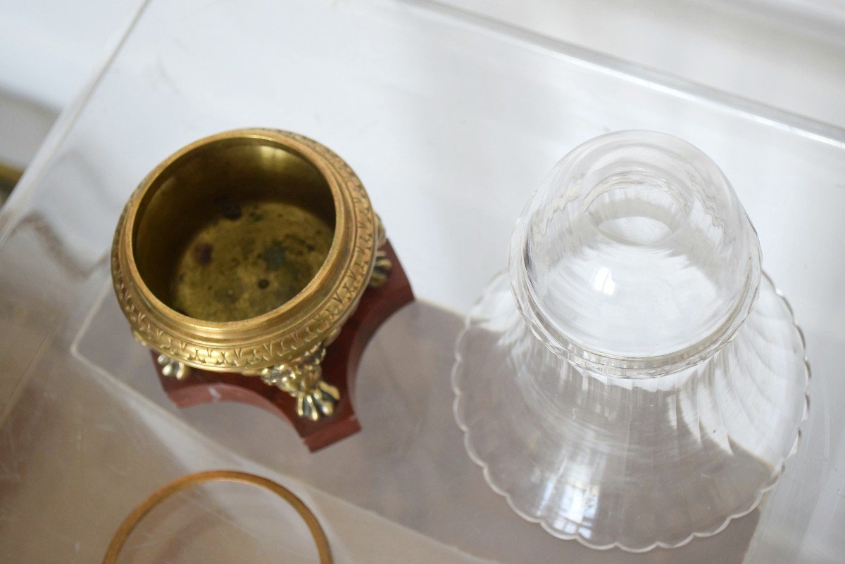Vase cornet cristal et bronze Second Empire-photo-3
