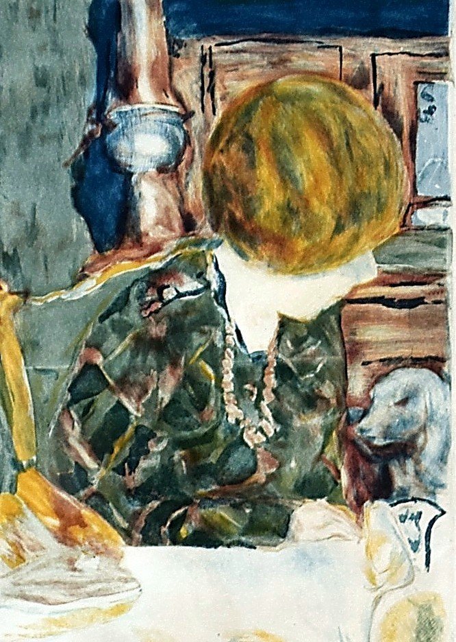 Pierre Bonnard Aquatinte par Jacques Villon La femme au chien-photo-1