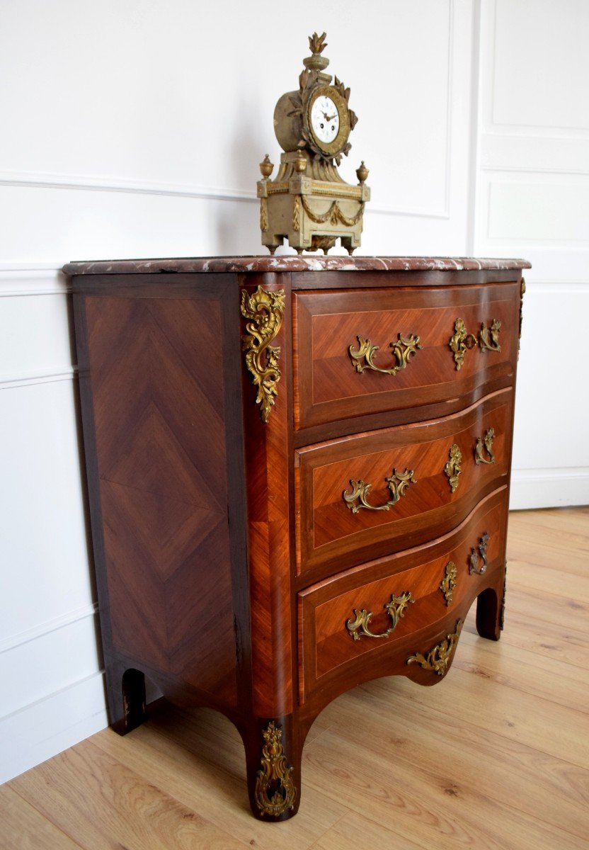 Commode de style R&eacute;gence en marqueterie XIX&egrave;me-photo-3