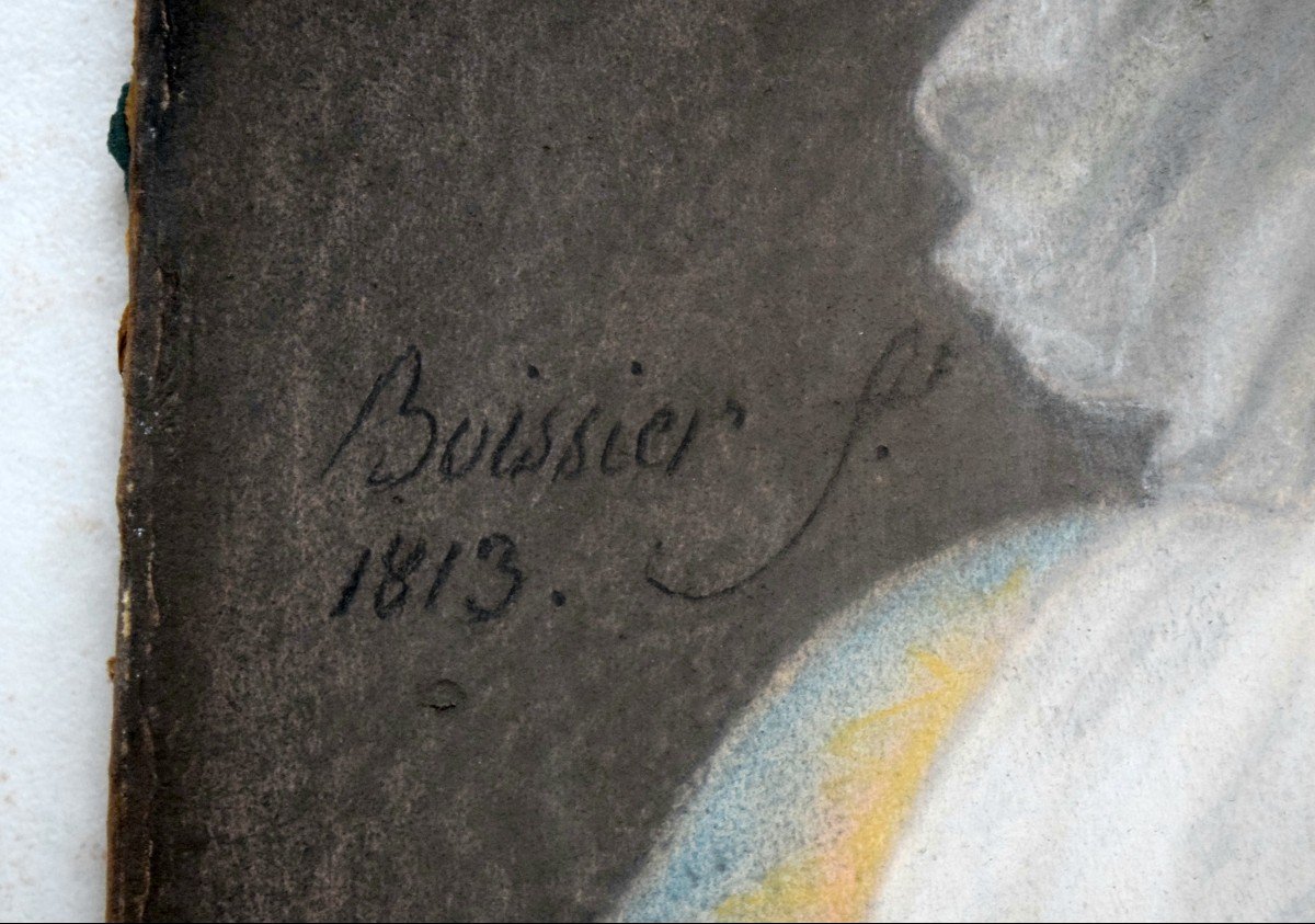 André-Claude Boissier 1813 Pastel Portrait de femme-photo-3