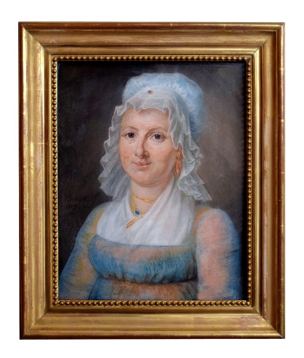 André-claude Boissier 1813 Pastel Portrait Of A Woman