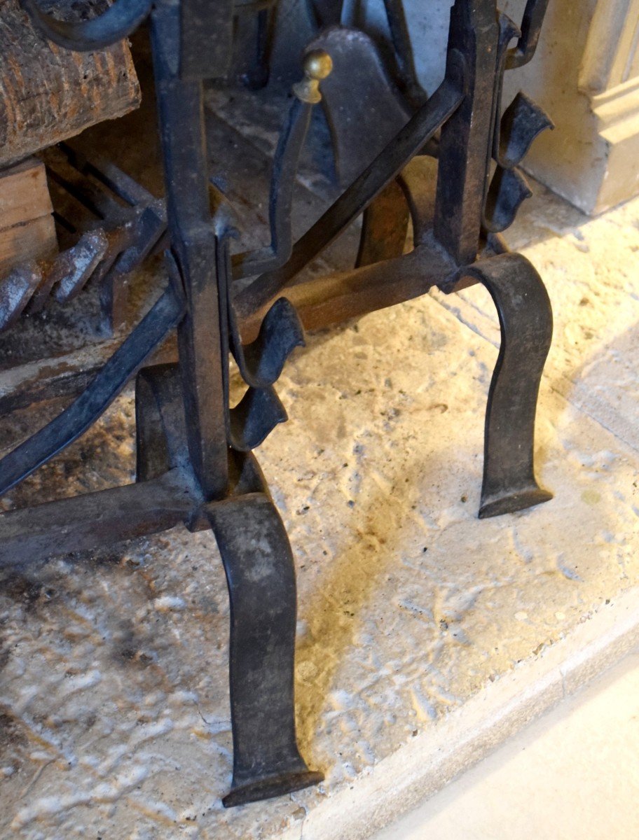 Paire de landiers, chenets XVII&egrave;me-photo-6