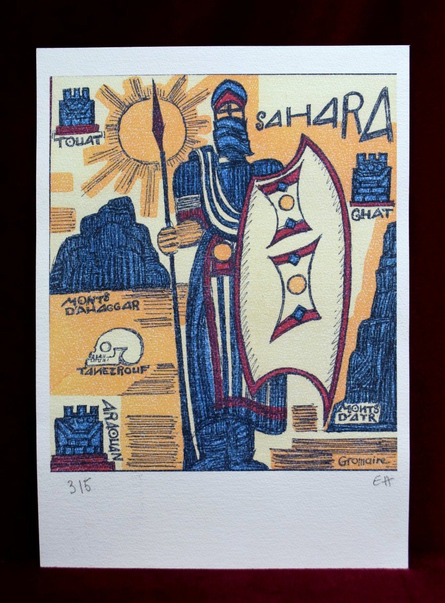 Lithographie d'Après Gromaire « le Sahara »