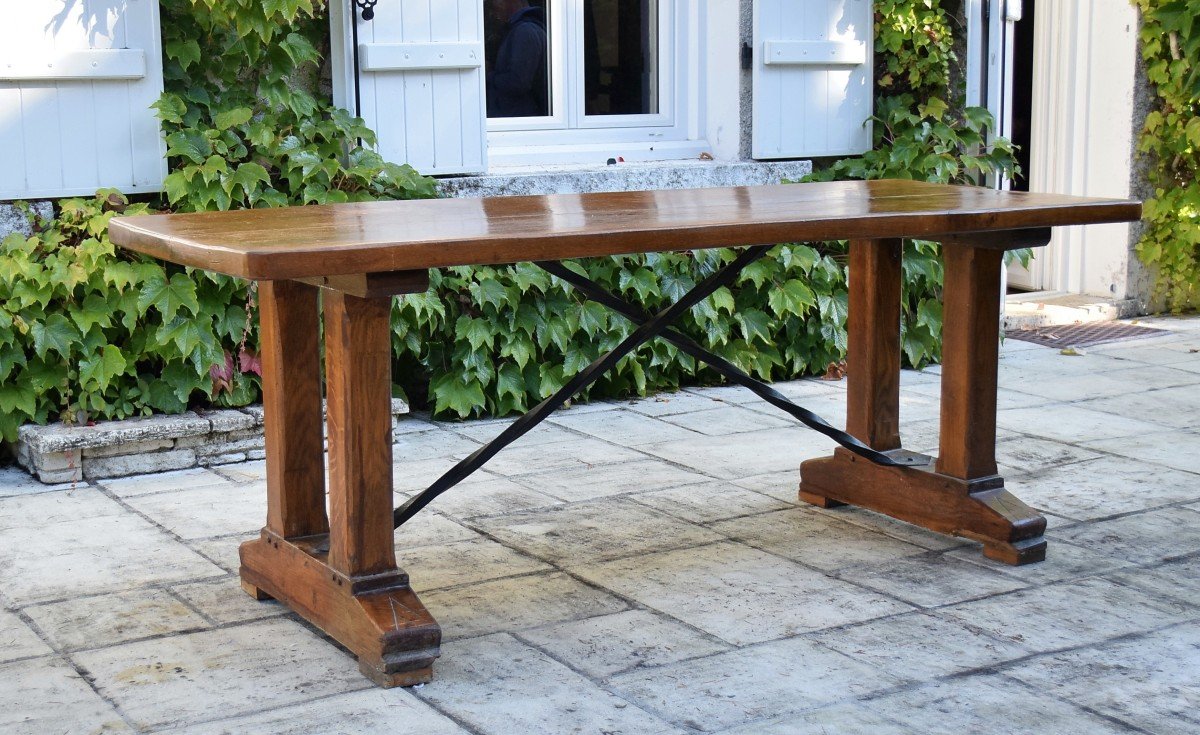 Table de monastère table de ferme Long. 200 cm-photo-2