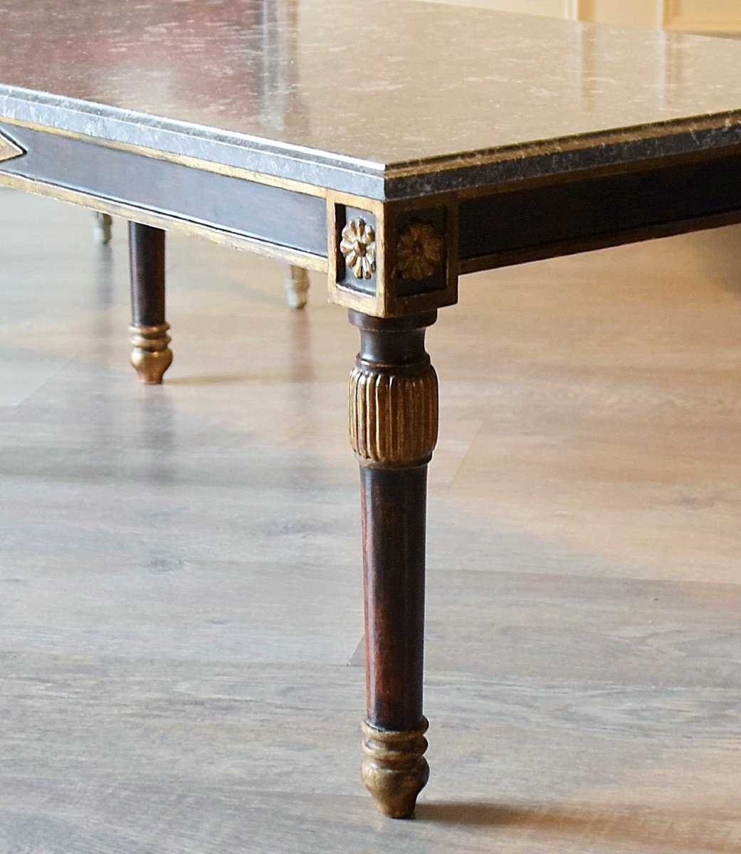 Coffee Table Circa 1950 Lacquered Wood And Marble-photo-4