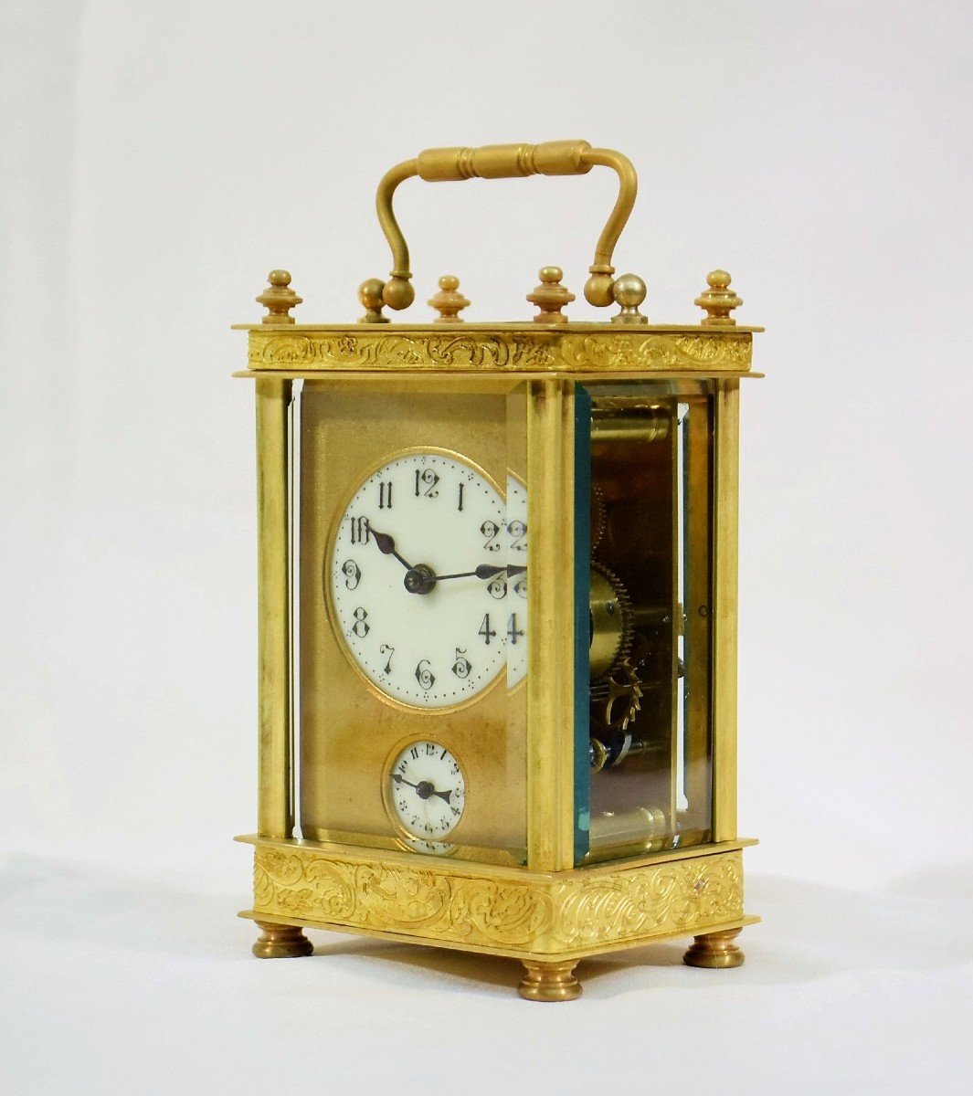R&eacute;veil d'officier Pendulette de voyage XIX&egrave;me