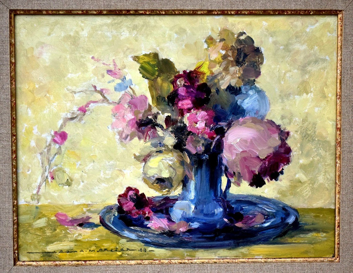 Jean-Adrien Mercier Bouquet de fleurs post-impressionniste-photo-2