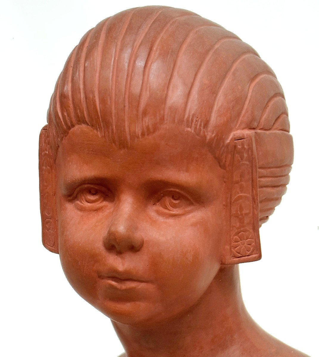 Art Deco Child Bust Signed Baulieu Edition Kaza France-photo-6