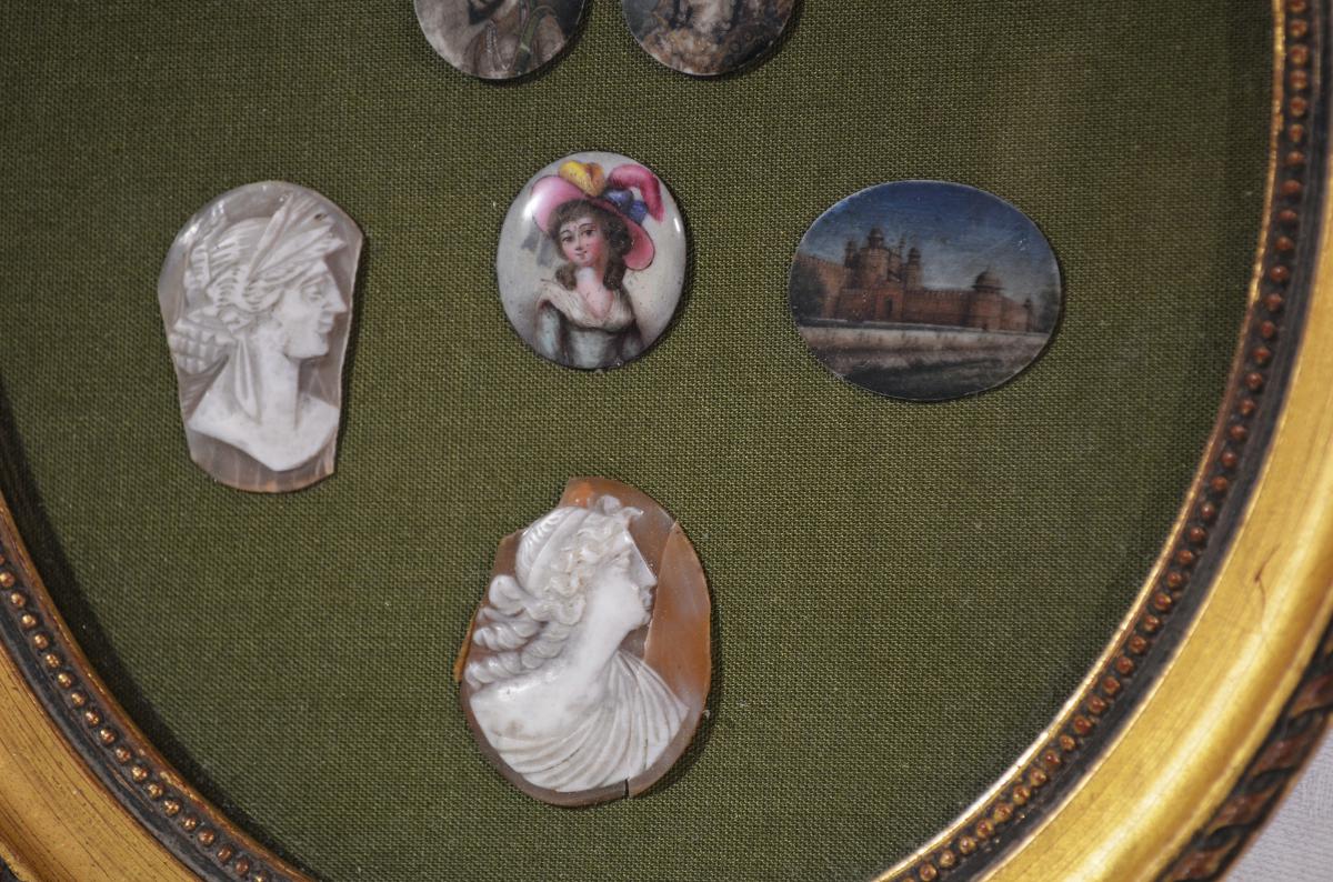 Set Of Miniatures On Ivory, Porcelain And Cameo XVIII-xixè-photo-4