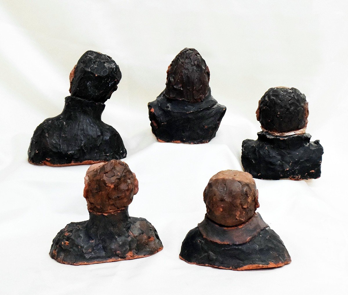 Five Clay Busts After Honoré Daumier-photo-6