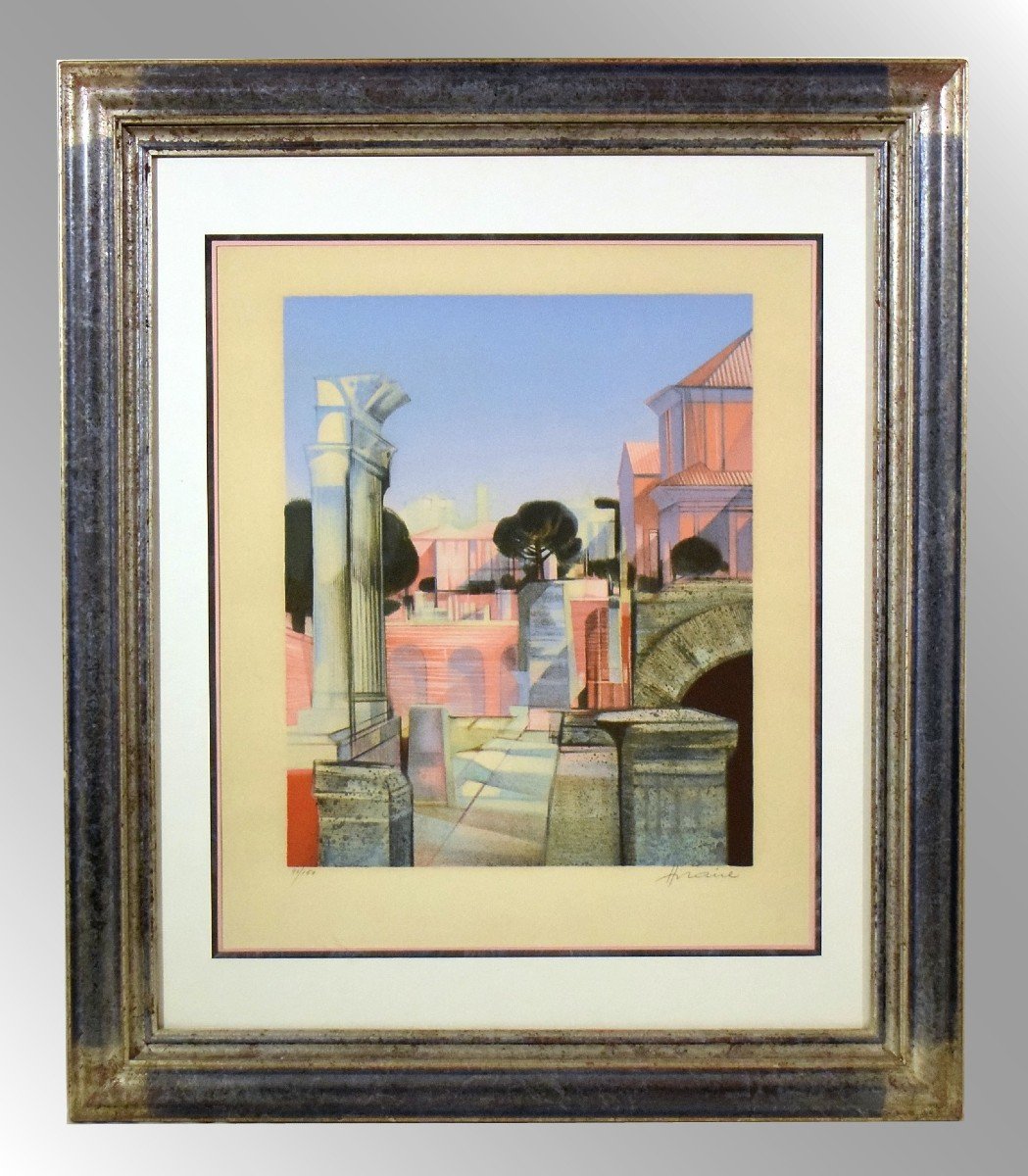 “rome” By Camille Hilaire Signed Lithograph