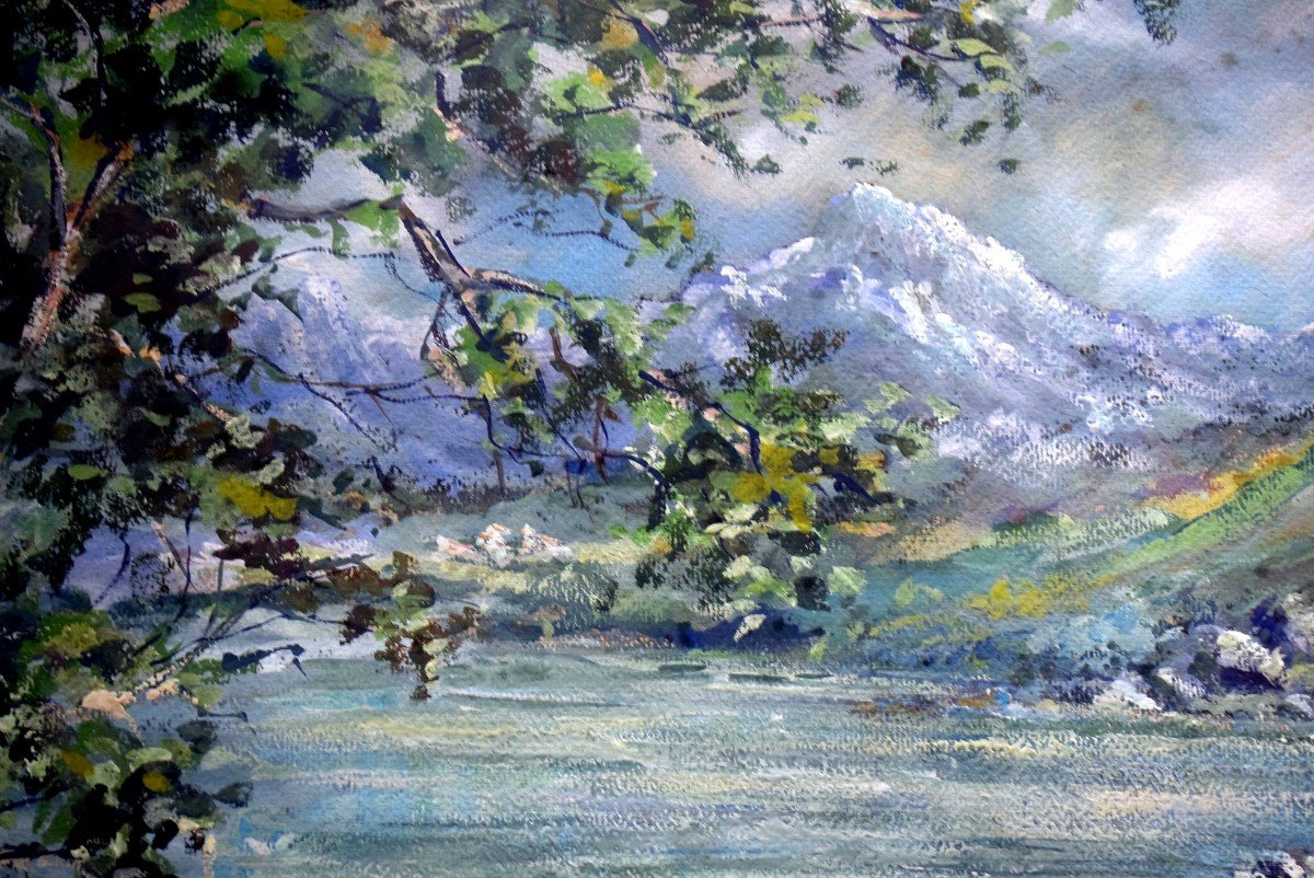 Lake Landscape Of The Alps By Jacques Sokol-photo-3