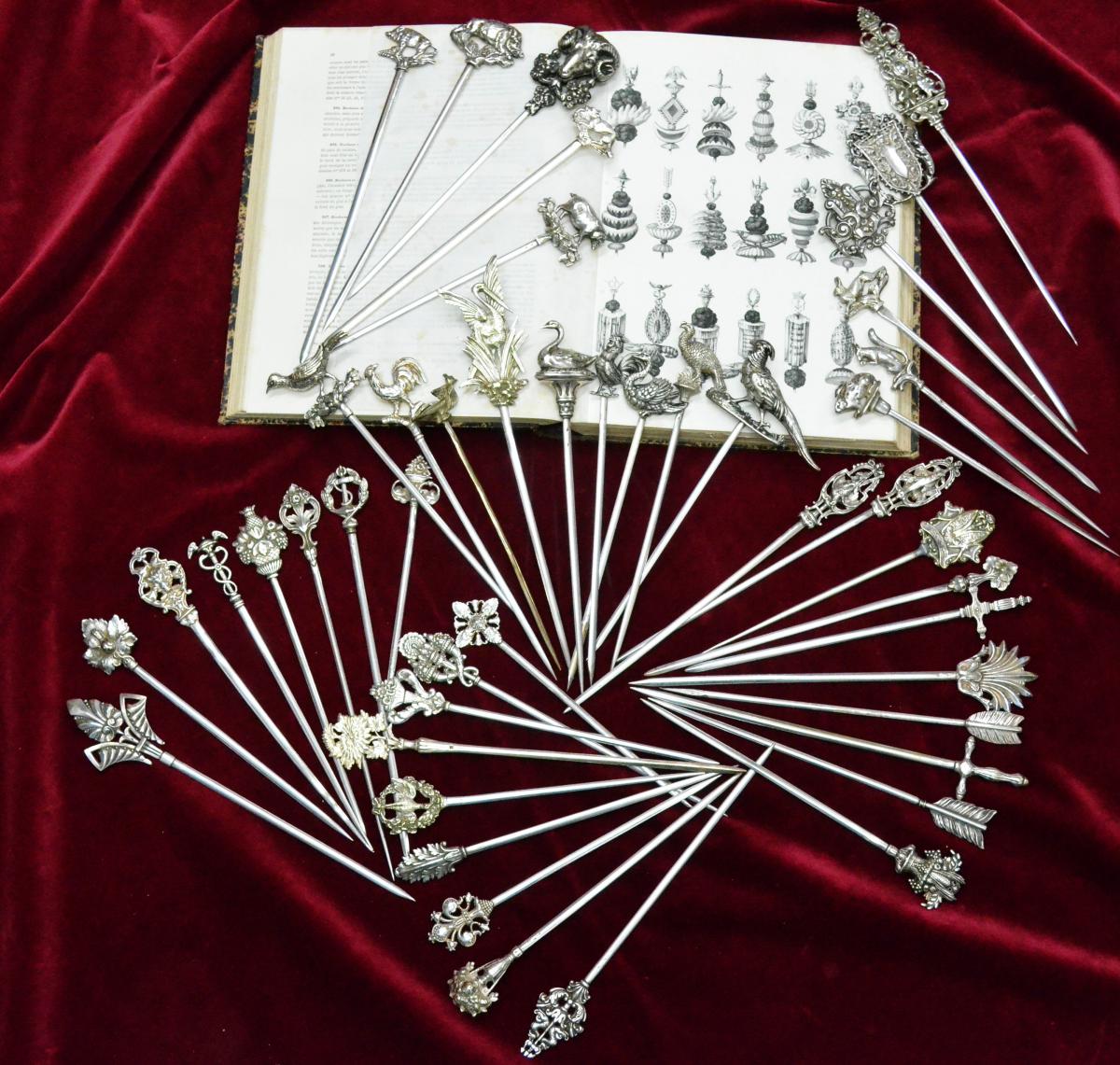 47 Hâtelets Silver Plated Skewers Ornamental Dishes