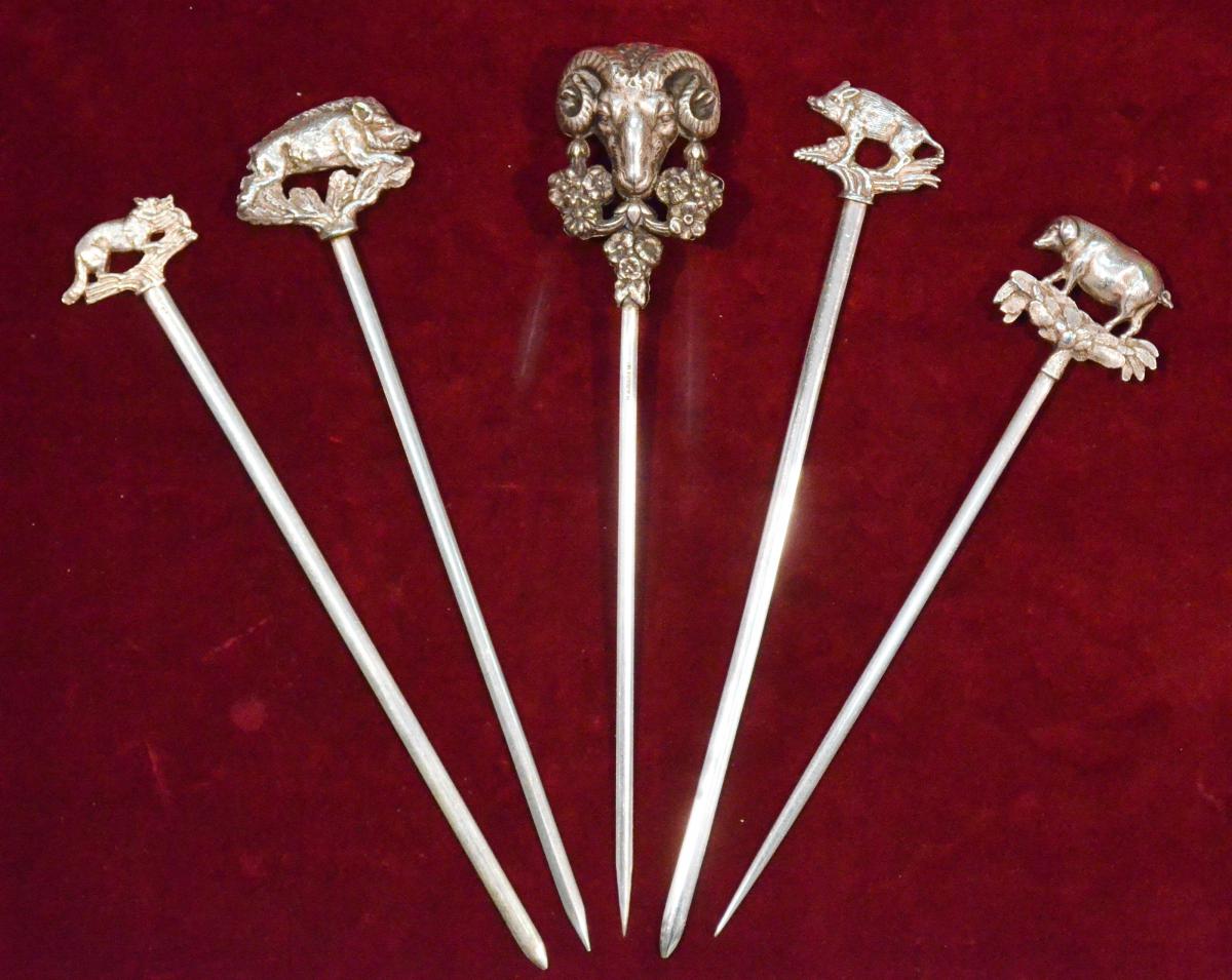 47 Hâtelets Silver Plated Skewers Ornamental Dishes-photo-1