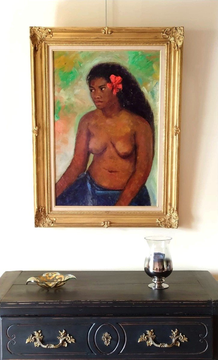 La Tahitienne par Henriette Robin Peinture post-impressionniste-photo-2