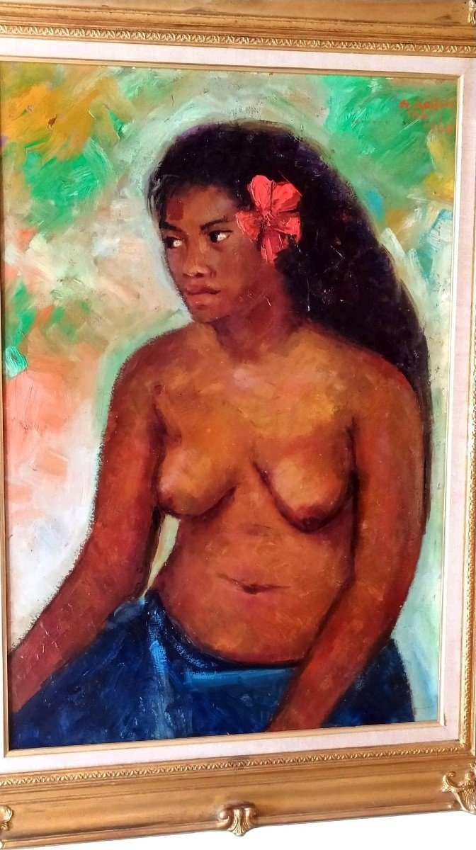 The Tahitian Woman By Henriette Robin Post-impressionist Painting-photo-3