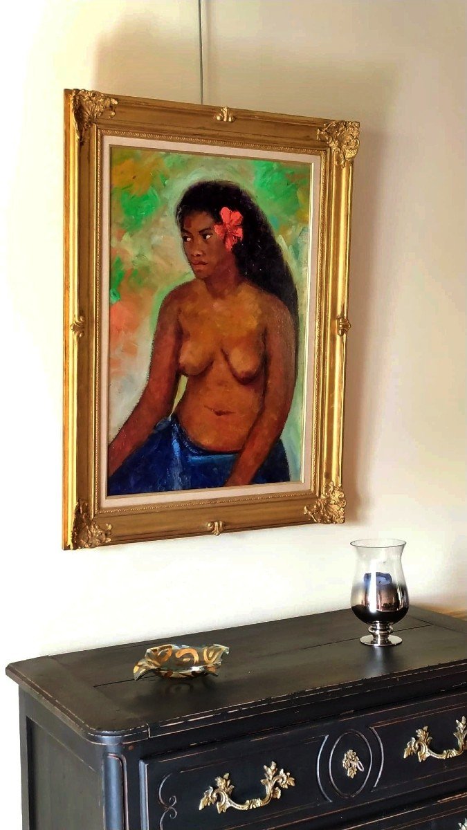 The Tahitian Woman By Henriette Robin Post-impressionist Painting-photo-1