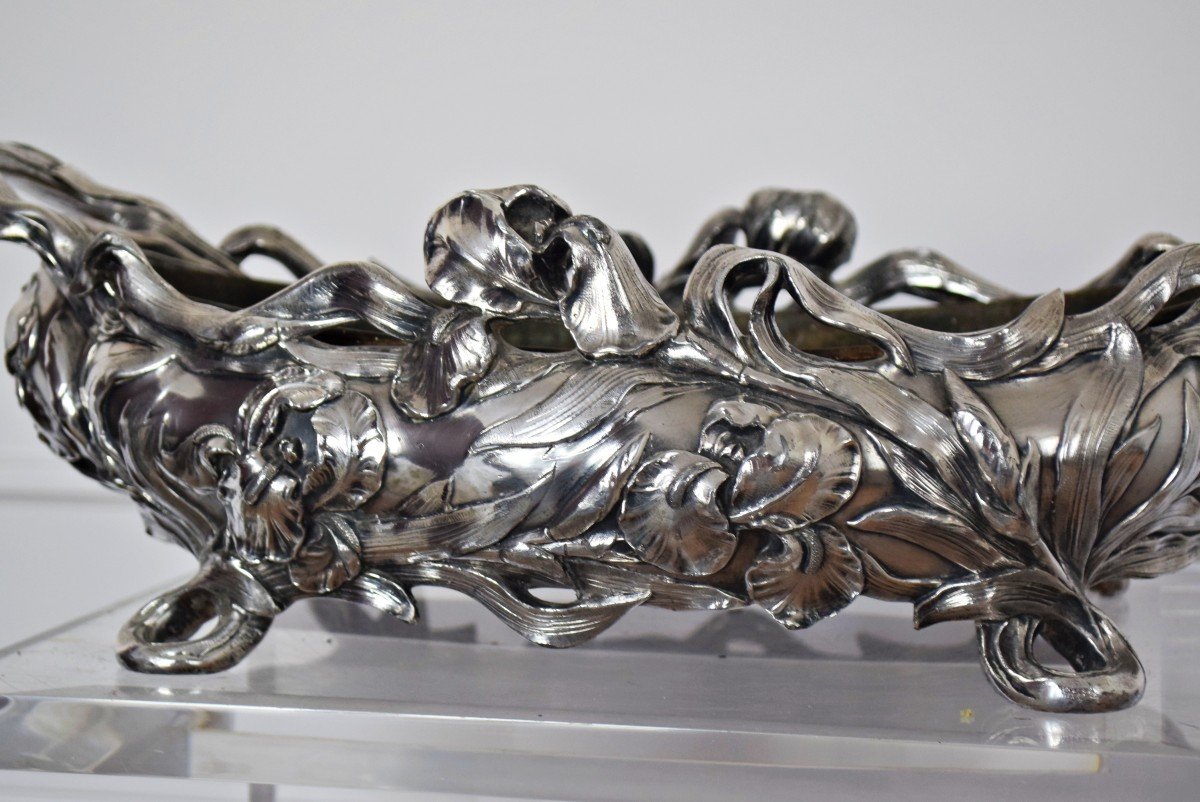 Victor Saglier Art Nouveau Silvered Bronze Planter-photo-5