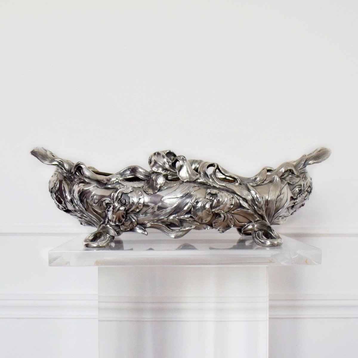 Victor Saglier Art Nouveau Silvered Bronze Planter