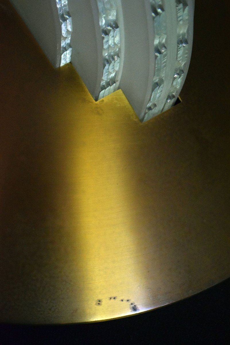Paire d'appliques Perzel modèle 542 bis en bronze doré-photo-7