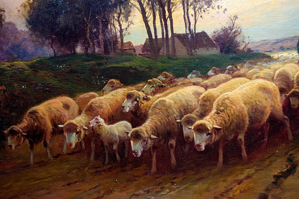 Return Of The Herd By A. Derians XIXth-photo-1