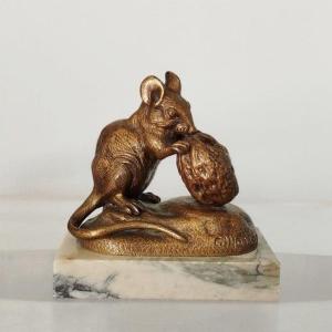 Clovis Masson Bronze Walnut Mouse