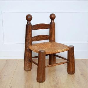 Brutalist Child's Chair Charles Dudouyt Circa 1930