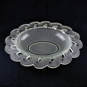 Large Art Deco Bowl In Verlys Crystal Above All Table