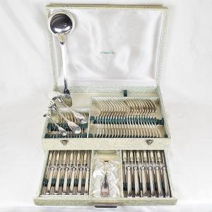 Cailar Bayard Cutlery Set Silver Metal Shell Model 62 Pieces Great Quality