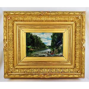 Charlay-pompon The Lavandières Impressionist Painting 19th Century