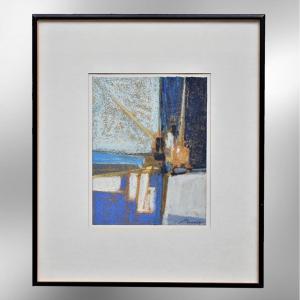 Bernard Munch Pastel "les Quais" 