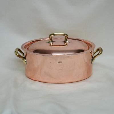 Petite Cocotte en Cuivre Intérieur Argent Maison Gaillard